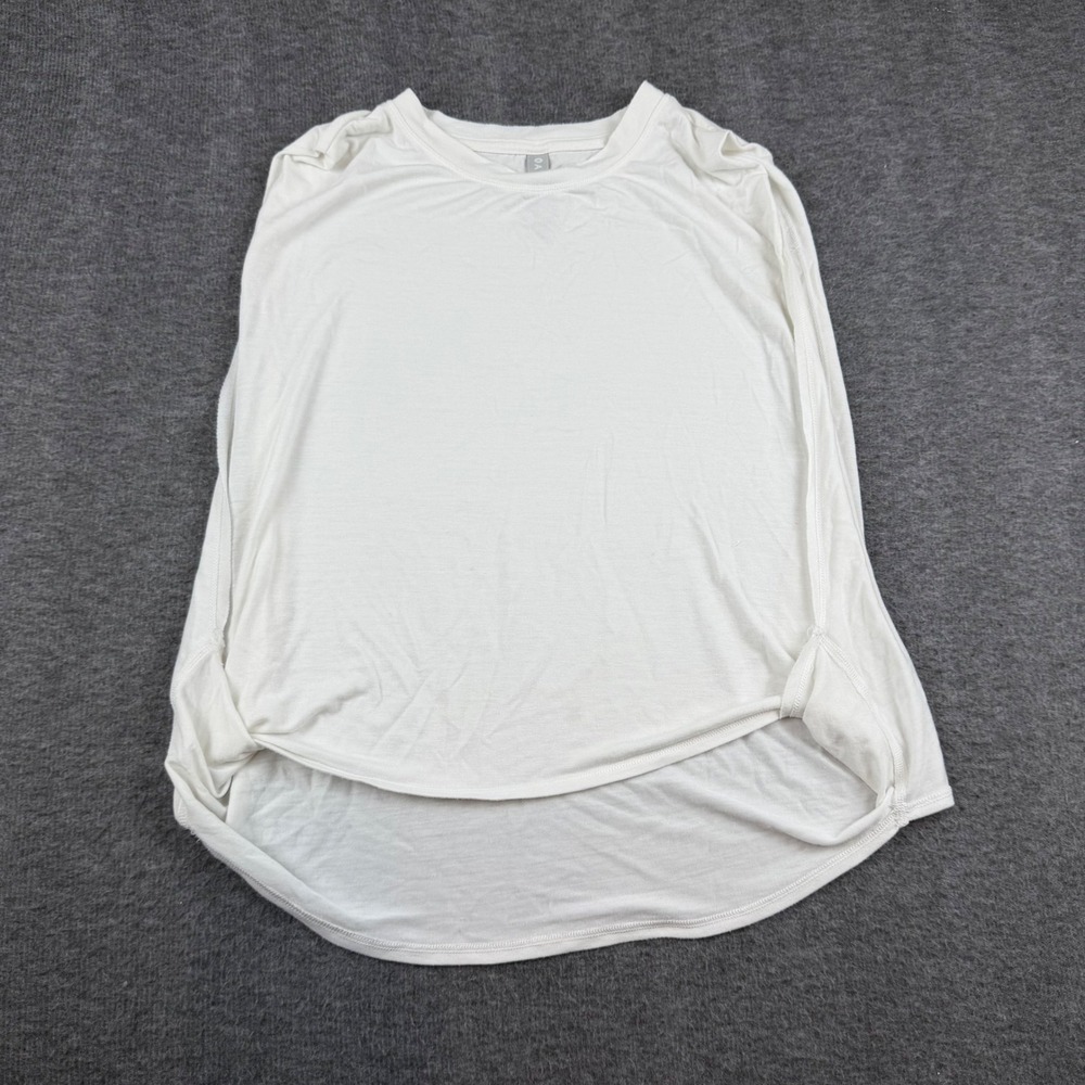 Athleta Muscle Tank Top Women's Small White Activewear Curved Hem Gym Yoga